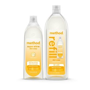 super shine liquid dish soap starter set - coastal citron, 64 fl oz